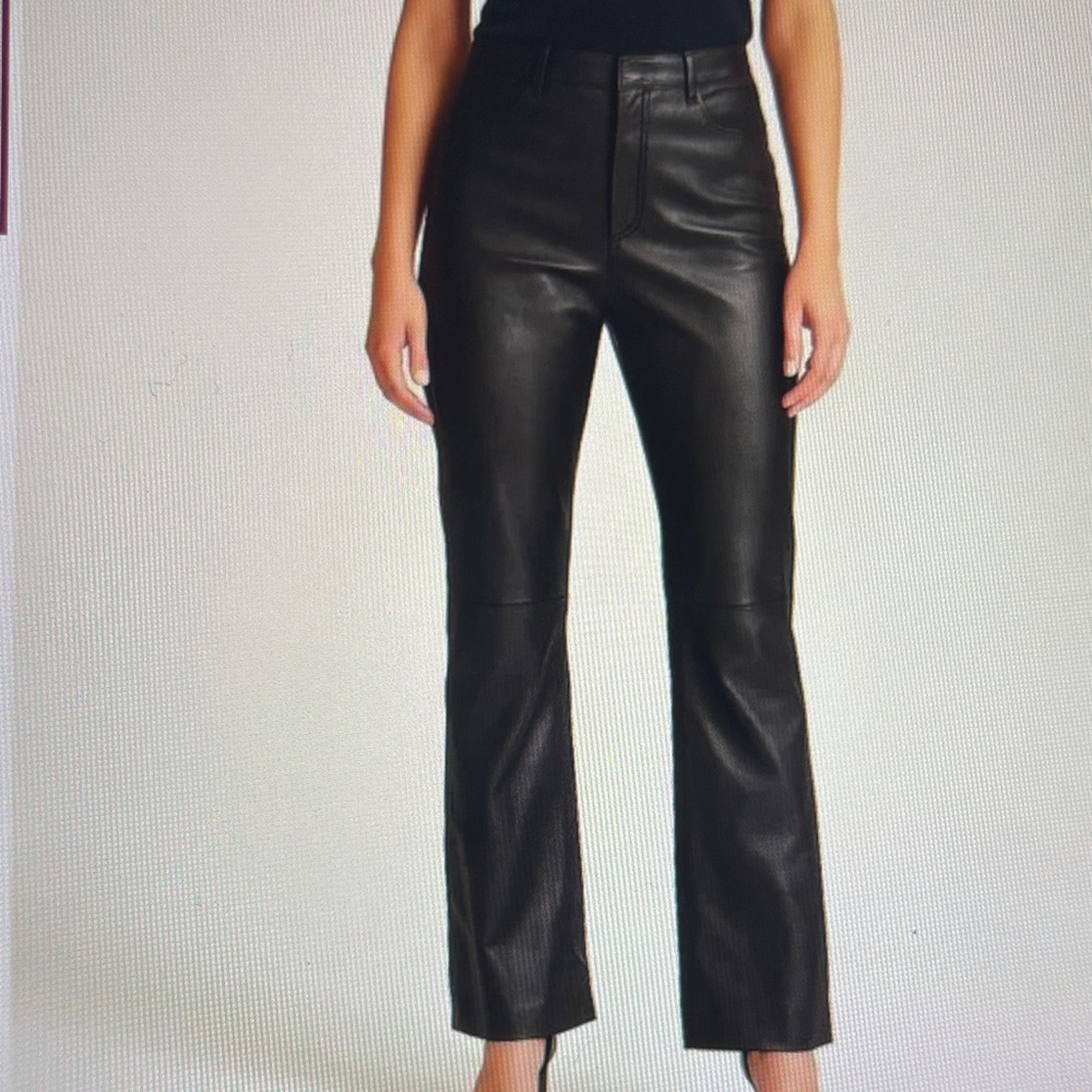 Hugo Buscati Collection Black Leather Pants Size 6